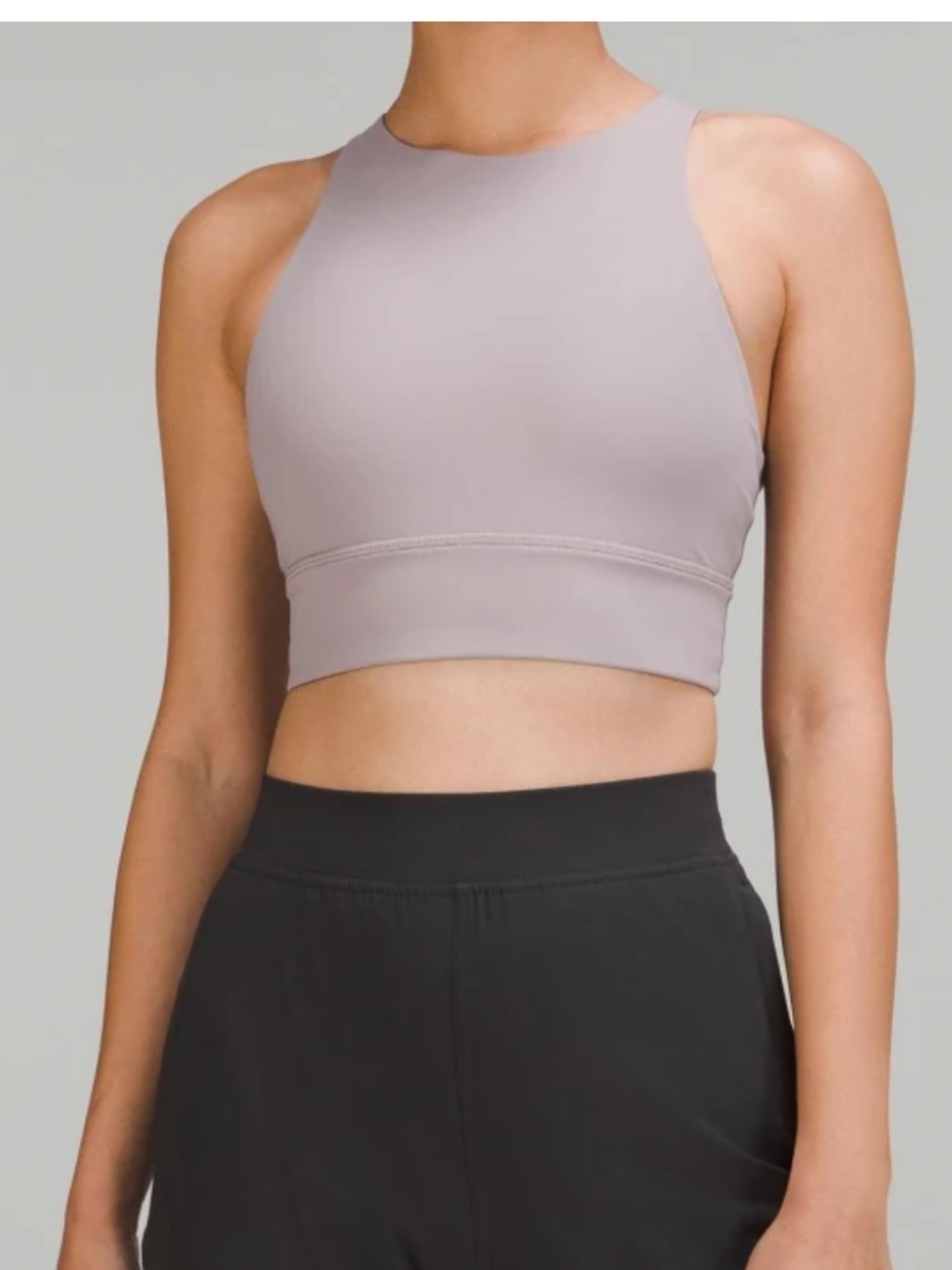 Lululemon Energy High Neck Longline sports bra size 8 light grey